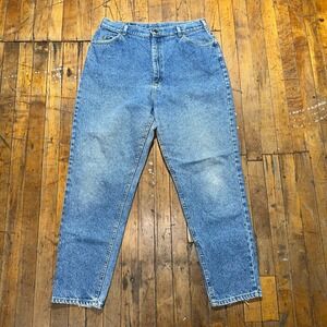 Lee Jeans Womens 18 Medium Blue Denim Tapered Leg Medium Wash Comfort Outdoor